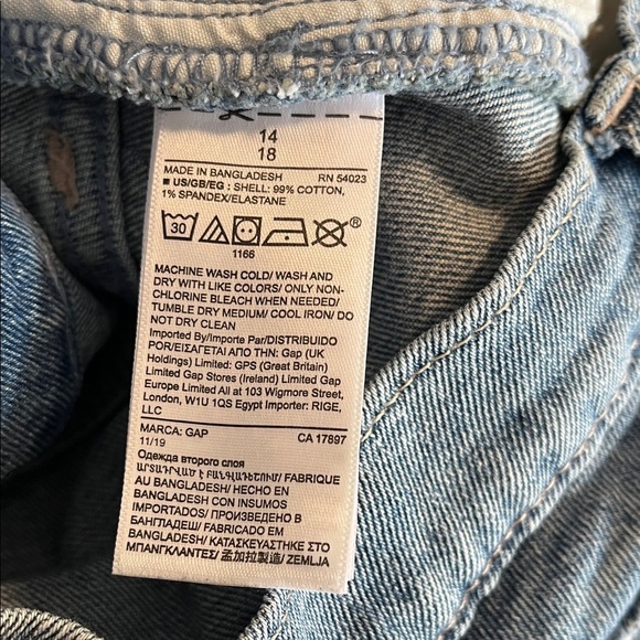 GAP Distressed Denim Mini Skirt - Blue, Size 14 - Picture 8 of 8